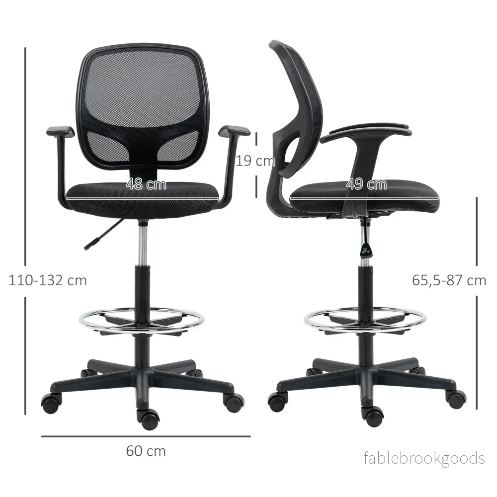 Ergonomisk vridbar kontorsstol med justerbar fotring - Bild 3