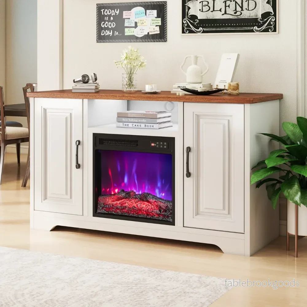 18" – elektrisk kamineinsatz 750W/1500W med fjärrkontroll Inbyggd – Svart - Bild 3