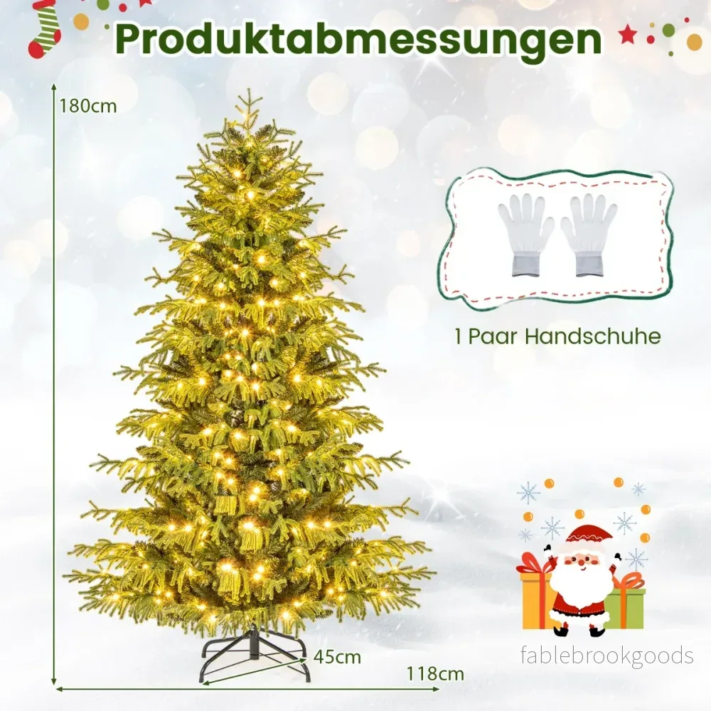 Konstgjord – julgran med belysning – 180 cm – Grön - Bild 2