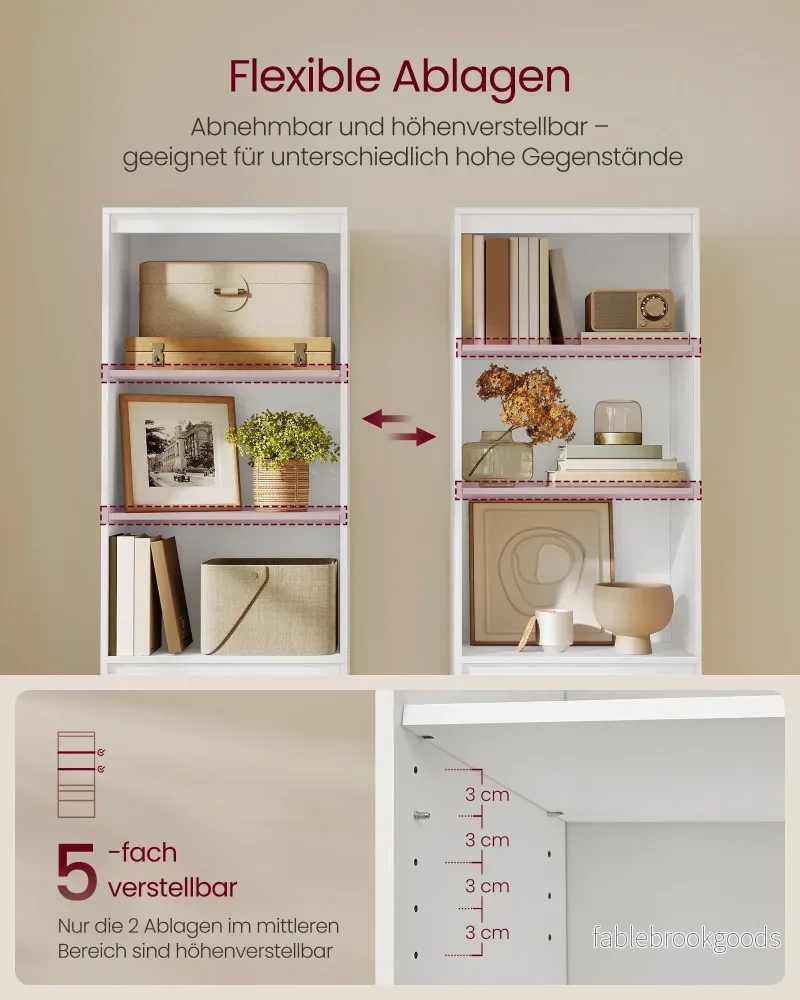 Bokhylla med 3 lådor – Snövit – 30 x 57,1 x 180 cm - Bild 3