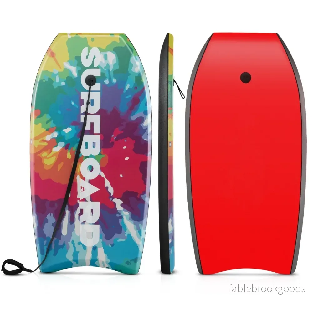 Barnbodyboard – med EPS kärna och XPE topp HDPE underdel handledsrem, surfbräda – 104 cm – Färgglad