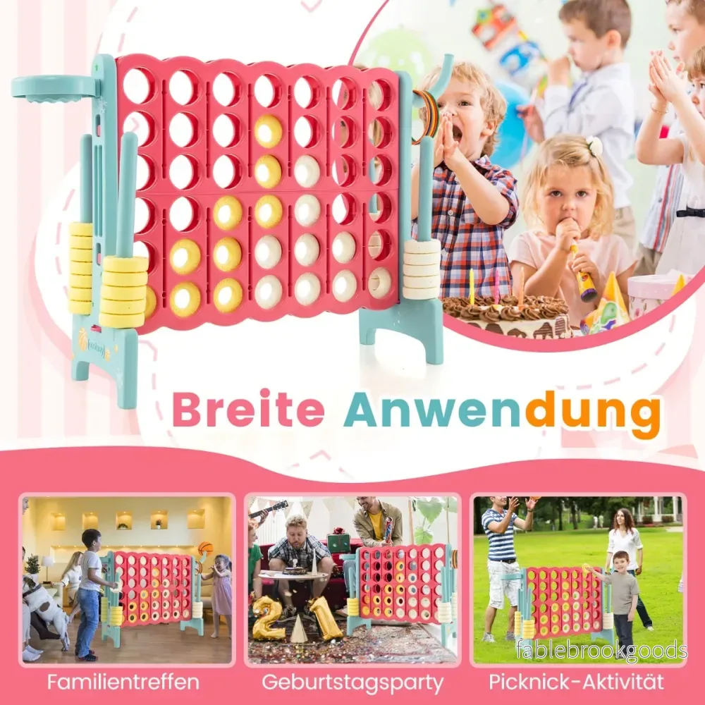 Jättespel – i rad utökat i spelset med basketbåge och kastring – 4 4 – Ljusblå - Bild 3