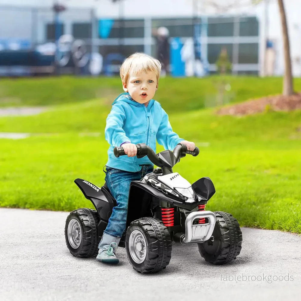 Elektrisk ATV för barn med LED-lampor och horn, svart - Bild 2
