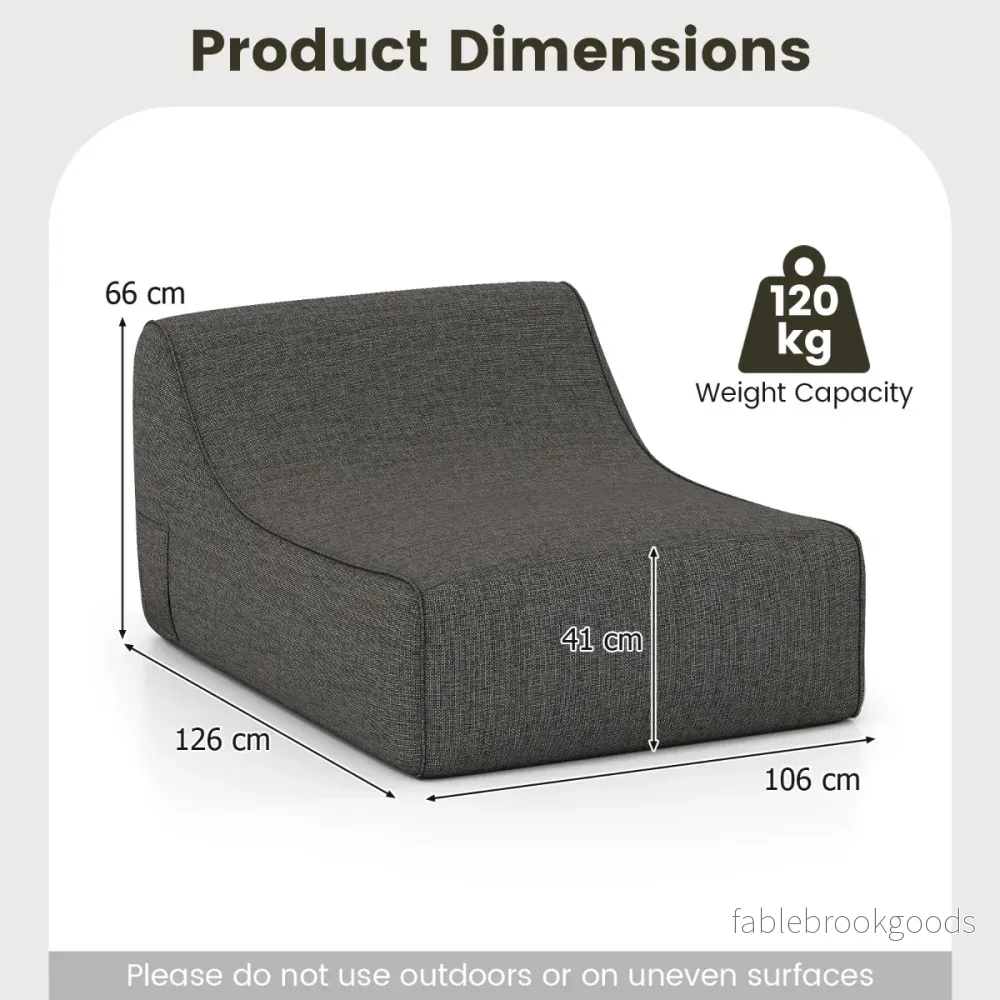 Uppblåsbar – lounge fåtölj ergonomisk lat soffa med avtagbar överdrag – Grå - Bild 2