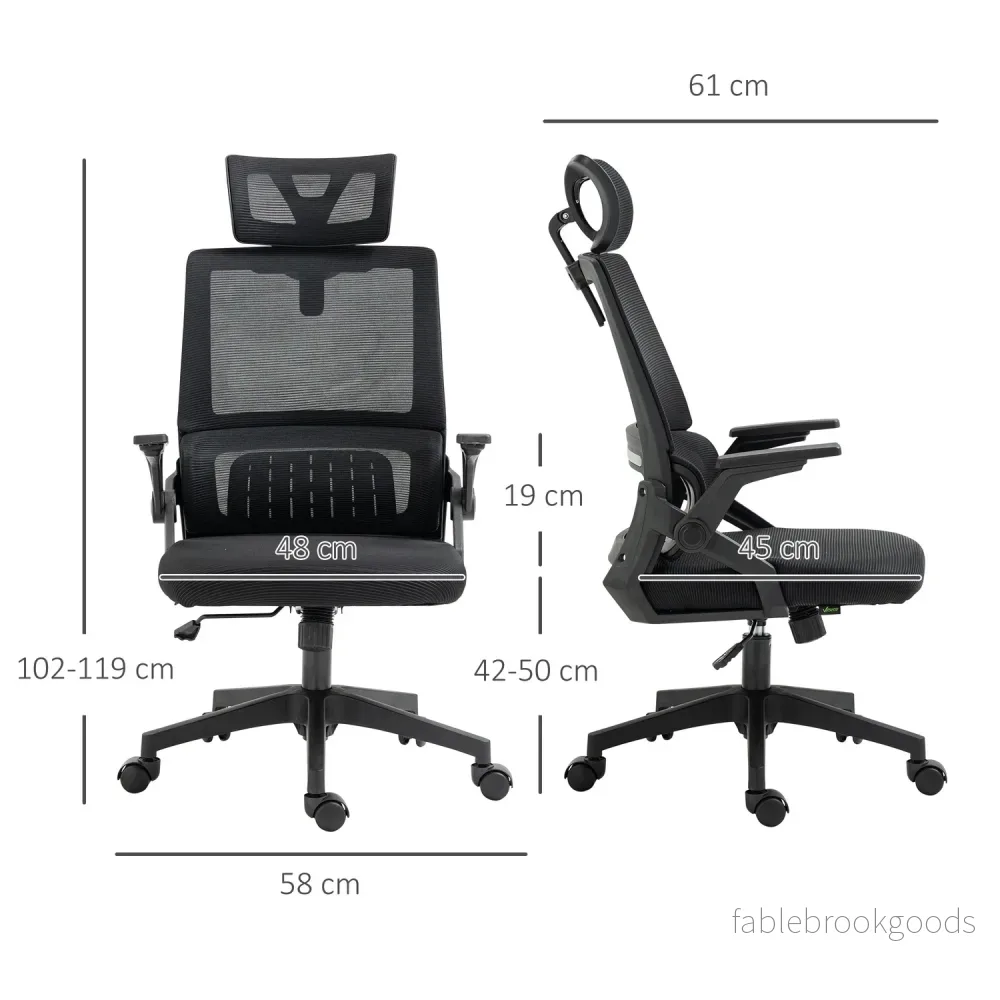 Ergonomisk kontorsstol med justerbart nackstöd och armstöd - Bild 3