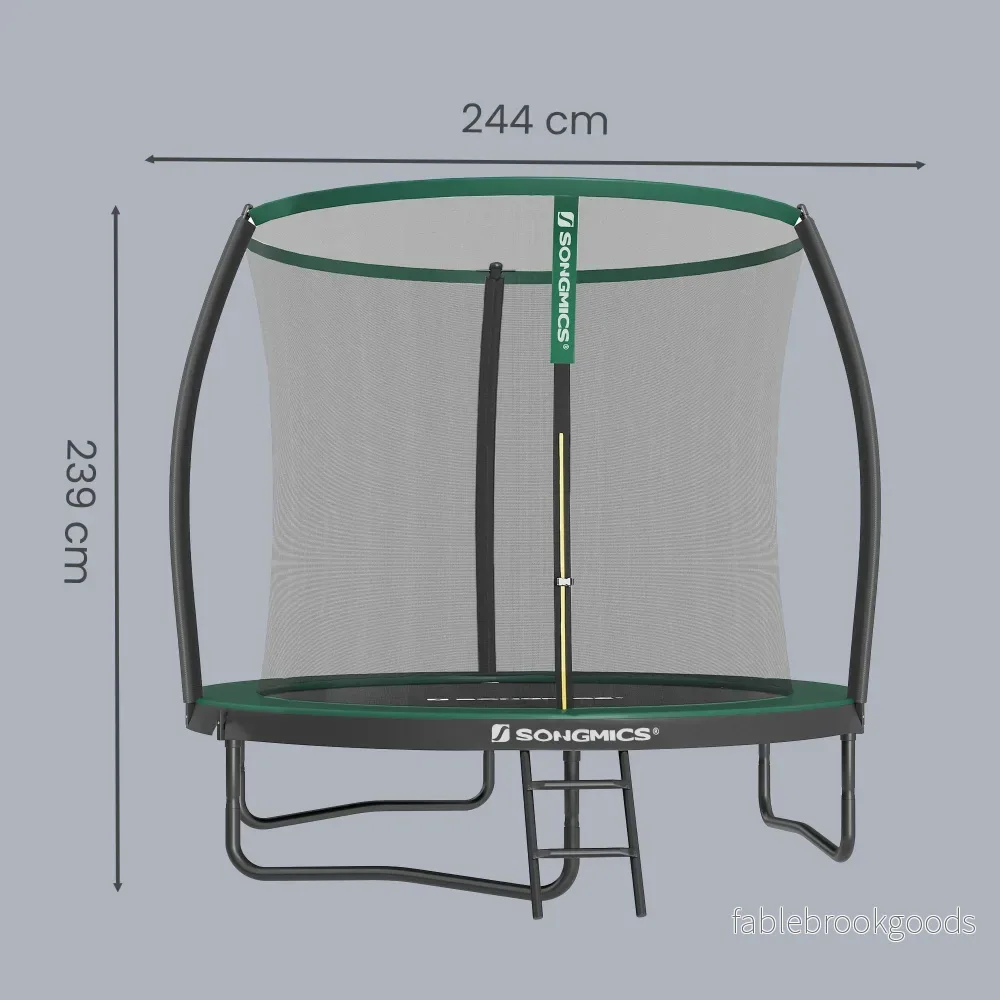 Tuintrampoline - 244 cm - Met Veiligheidsnet - Ladder - Zwart-Donkergroen - Bild 3