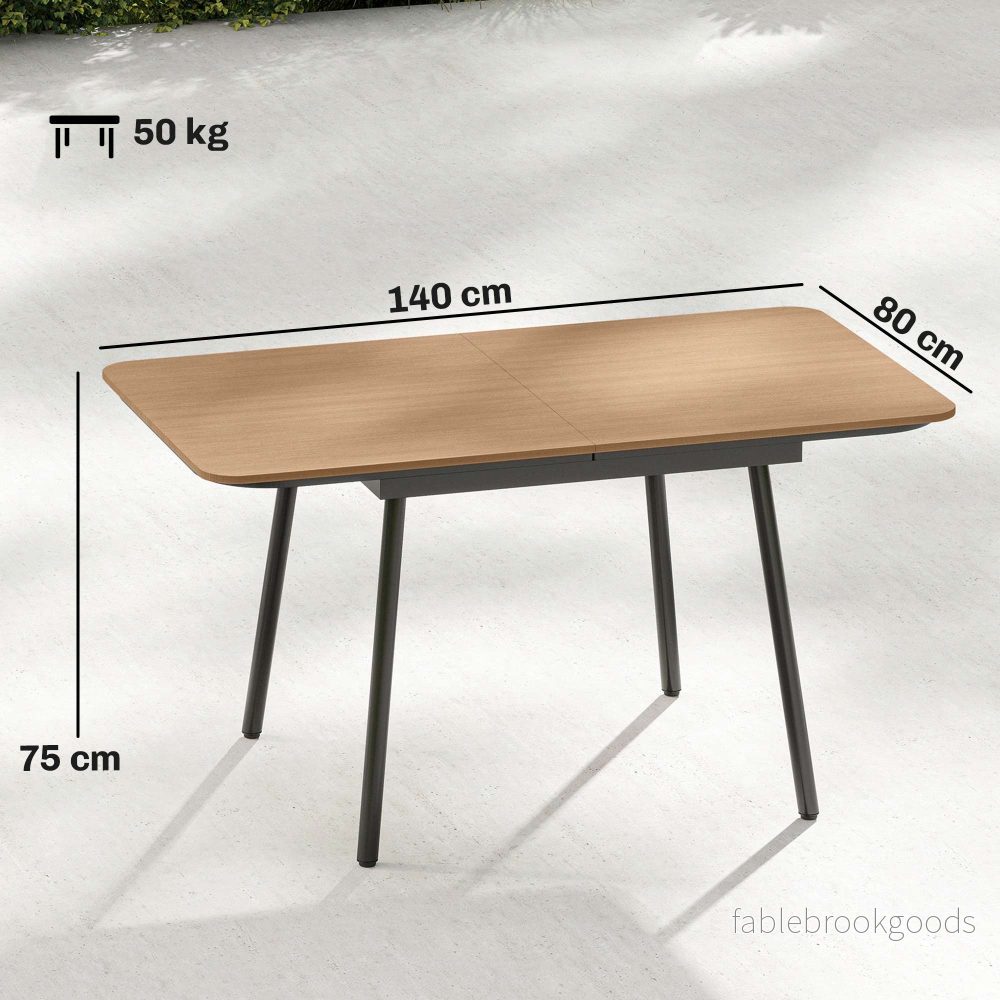 Utomhusmatbord 140x80 cm, 6 platser, teak WPC-skiva - Bild 3