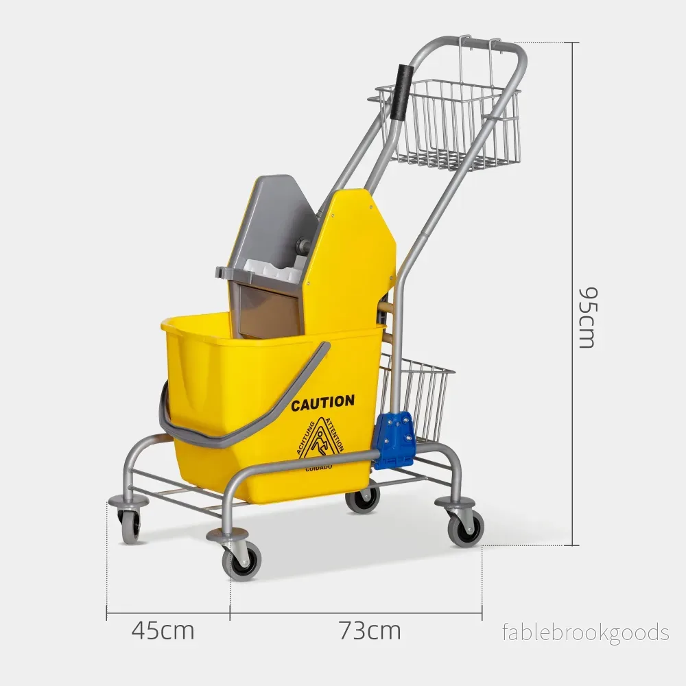 Rullande rengöringshink, 26L, plast, metallhandtag - Bild 3