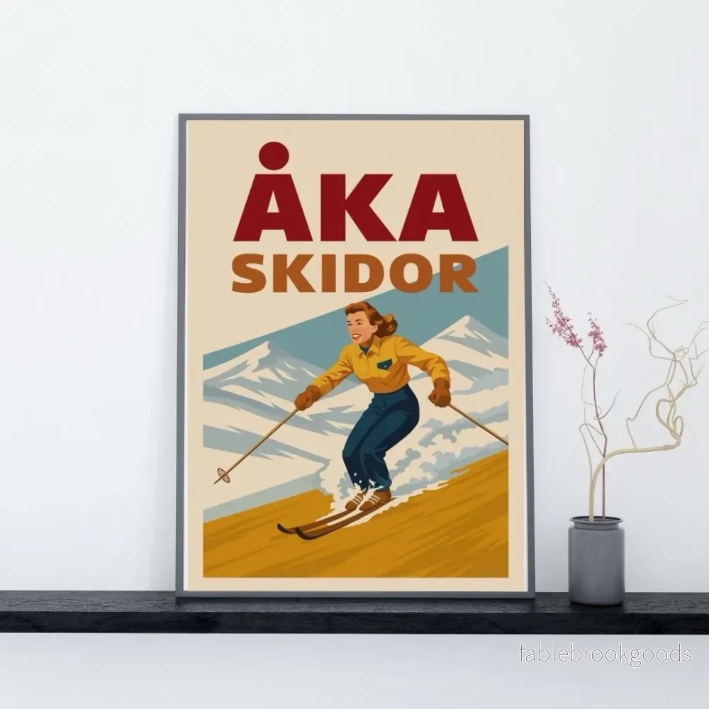 Retro poster - Åka skidor - Bild 2