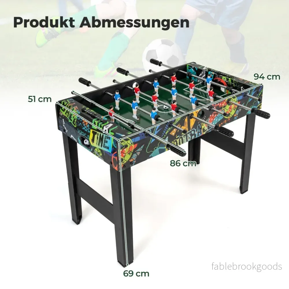 i – minifotbollsbord med avtagbara ben för bordsskiva bollar – 2 1 2 – Svart