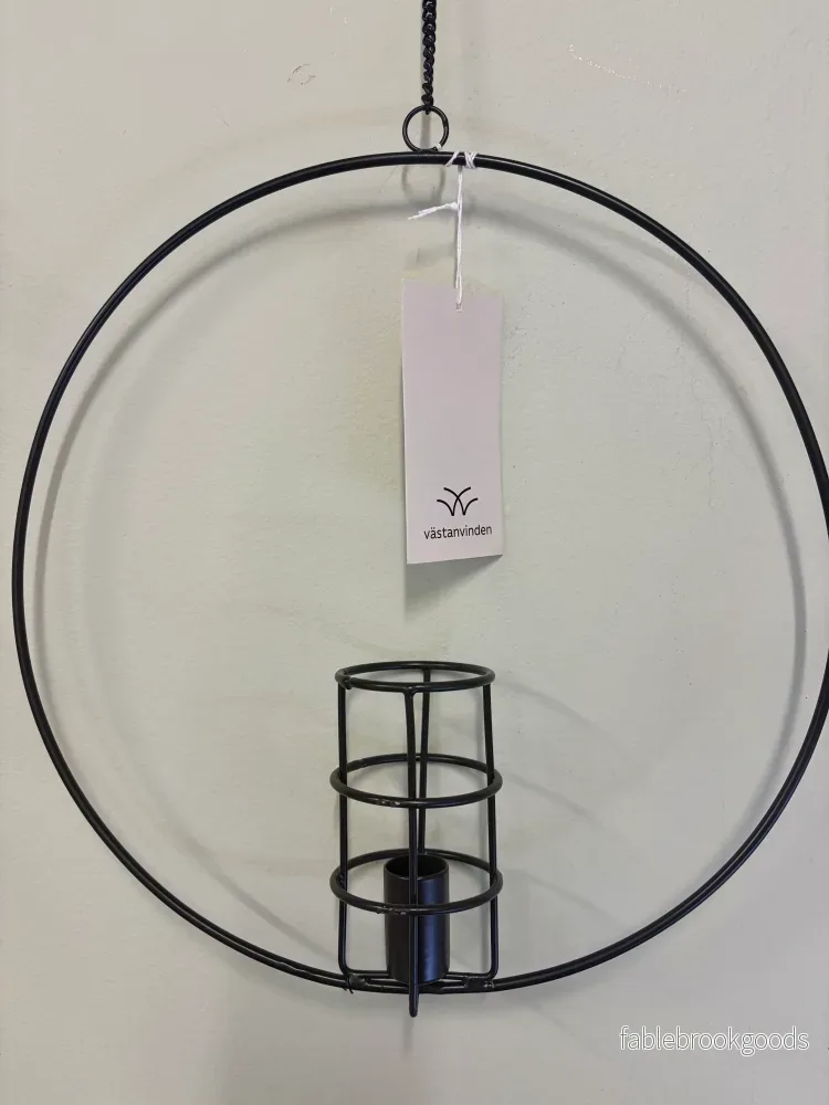 Ljusstake hängande ring, svart - Bild 2