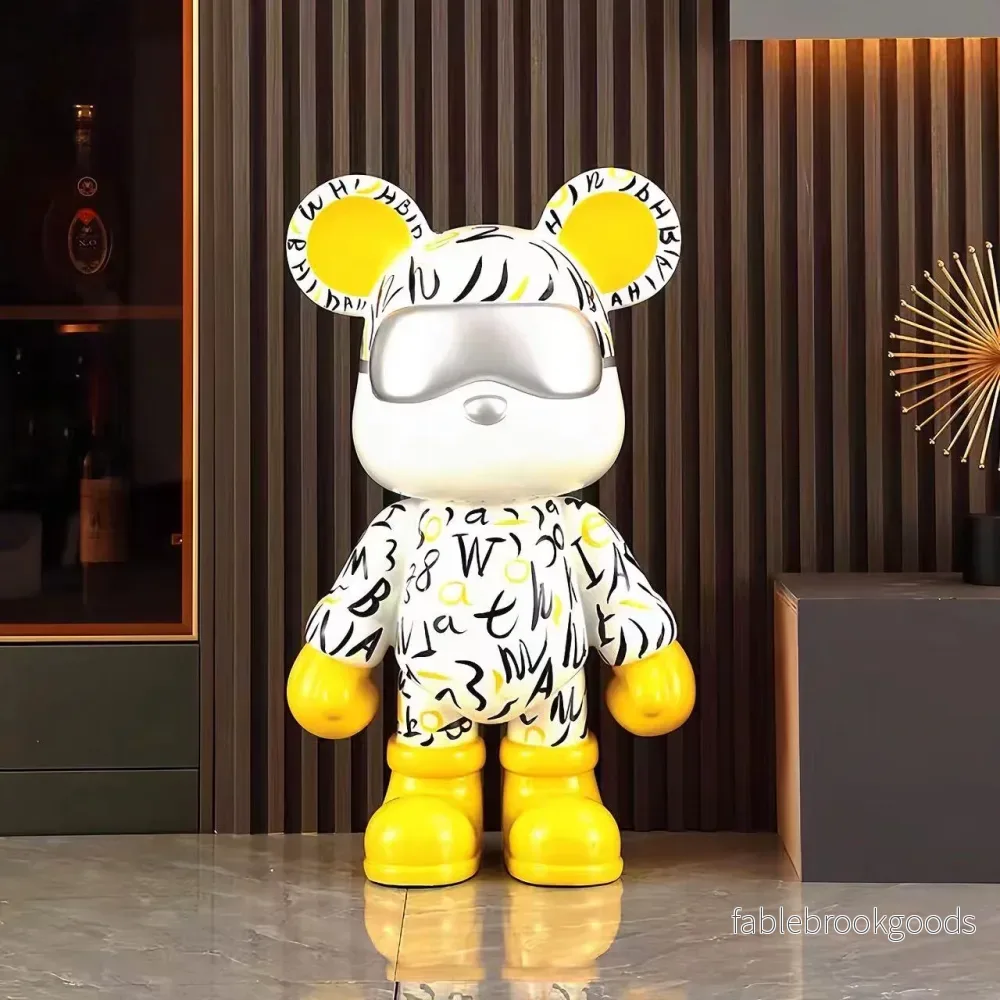 Modern Graffiti Figurine with Yellow Details