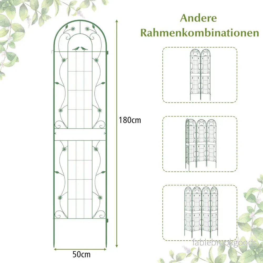 pack – metall spaljé för plantering dekorativ trädgårdsstaket fristående – 2 – Grön - Bild 2