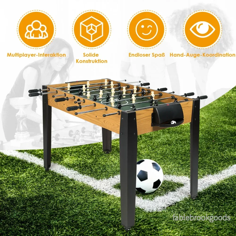 Bordsfotboll – i tävlingsstorlek Fotbollsbord för vuxna och barn – 122 x 61 x 79 cm – Grå - Bild 3
