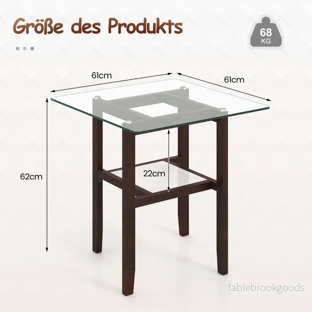 Lång – och bred sidobord i glas, vånings med avlastningsyta – 2 61 cm – Brun - Bild 2