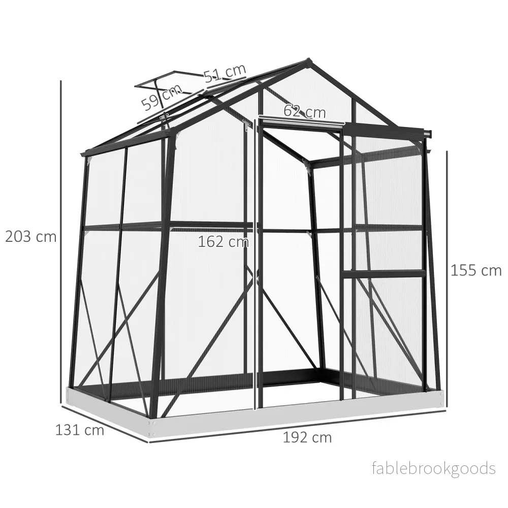 Växthus i aluminium med fönster och skjutdörr, 2,51 m² - Bild 3