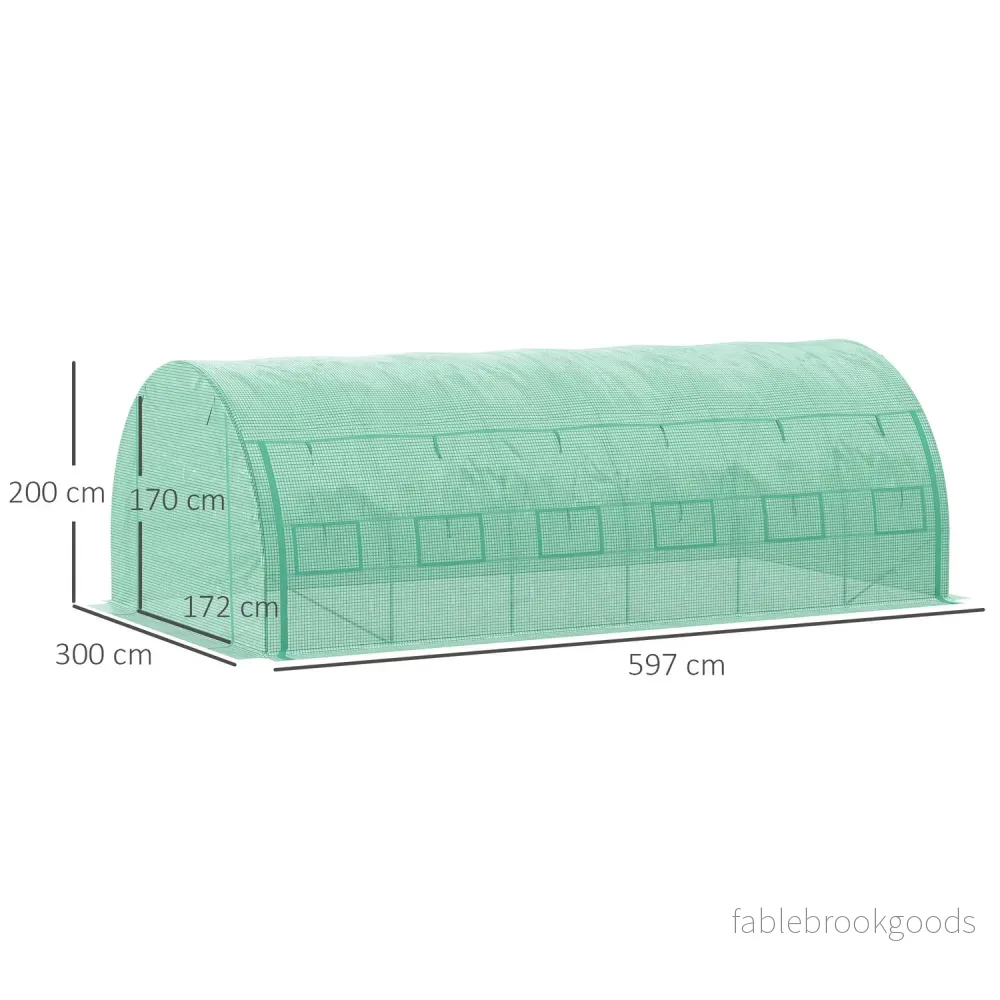 Växthuspolytunnel 6x3x2M, UV-skydd, Walk-In Design - Bild 3