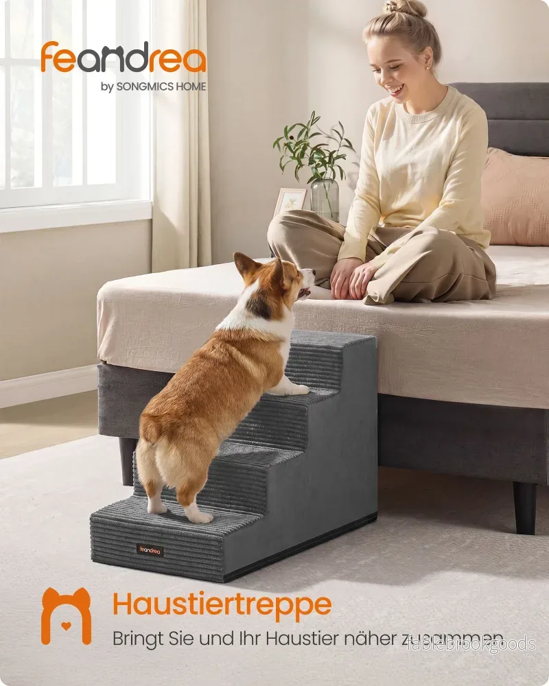 Hondentrap - Met Antislip Treden - Voor Kleine Honden - Loodgrijs - 62 x 40 x 44 cm - Bild 2