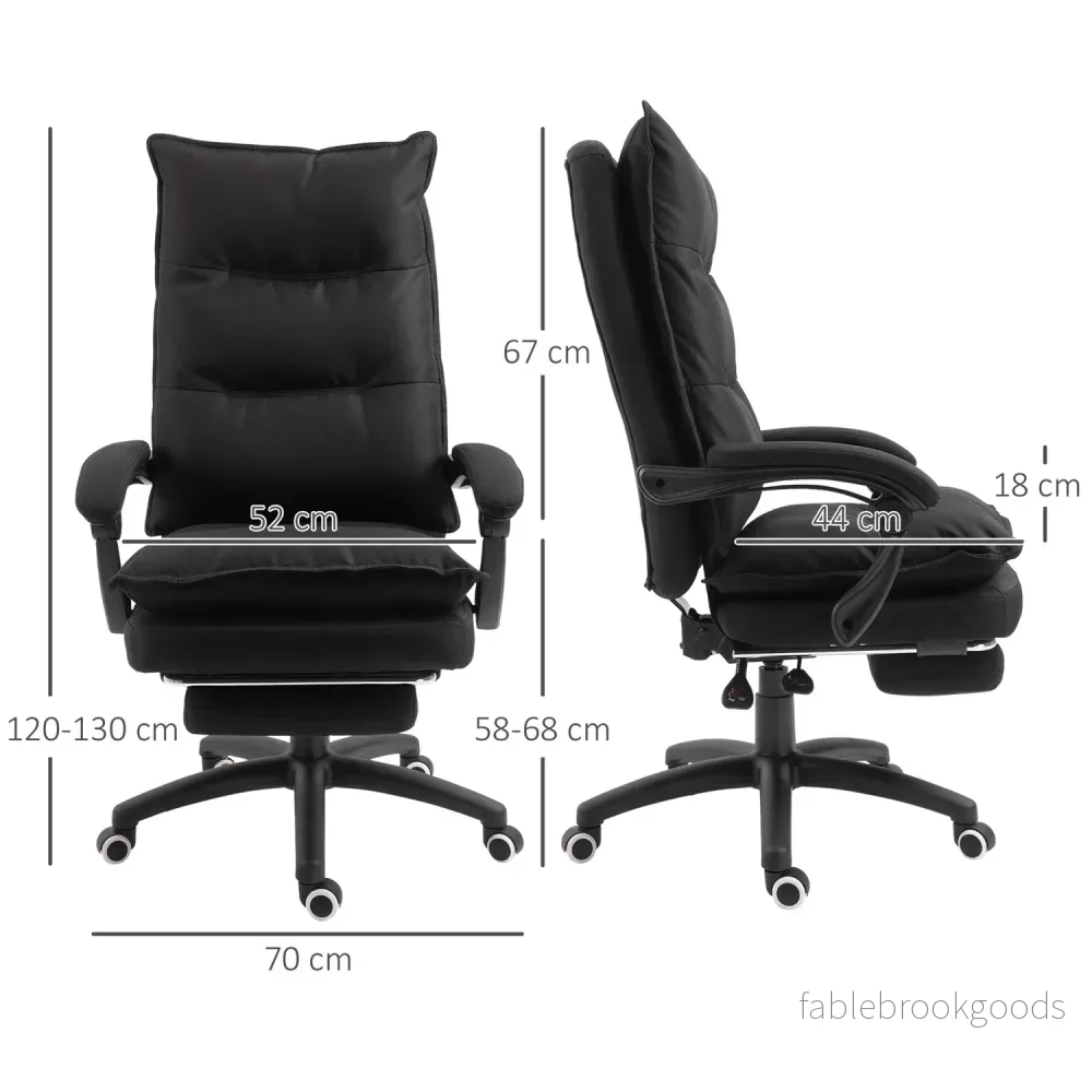 Ergonomisk kontorsstol, massage & recline med fotstöd, svart - Bild 3
