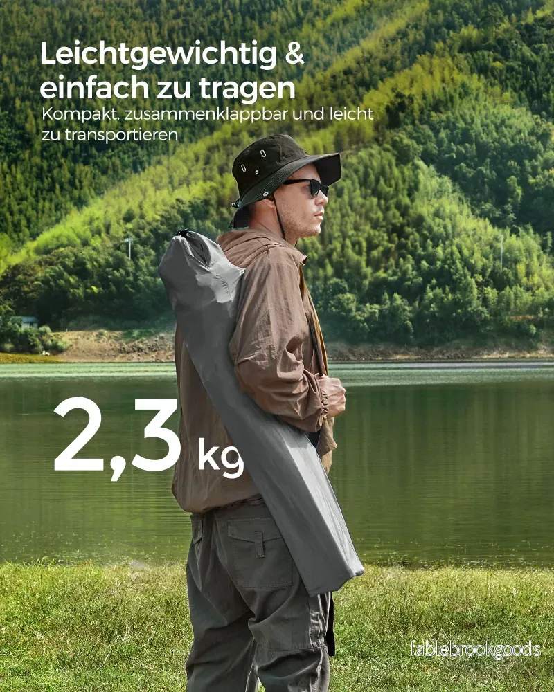 Bärbar campingstolset om 2 med armstöd - grå - Bild 3