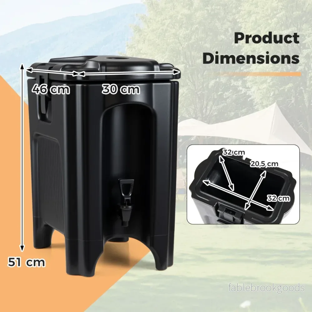 Dryckesdispenser – Med Hane Varm och Höggbar Isolerande Kanna – 16,5 L – Svart - Bild 2