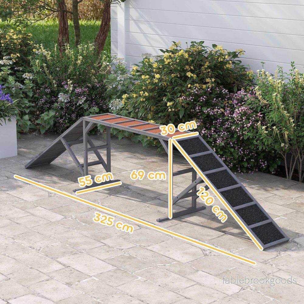 Agilityramp för hundar, halkfri, 35 mm lutning, 40 kg kapacitet - Bild 3