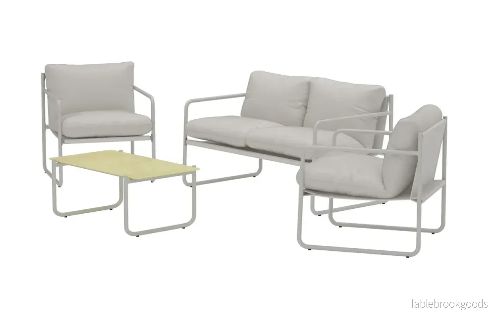 Thassos Soffgrupp Grå – Modern Loungegrupp med Soffa, Fåtöljer & Bord | Venture Home - Bild 2
