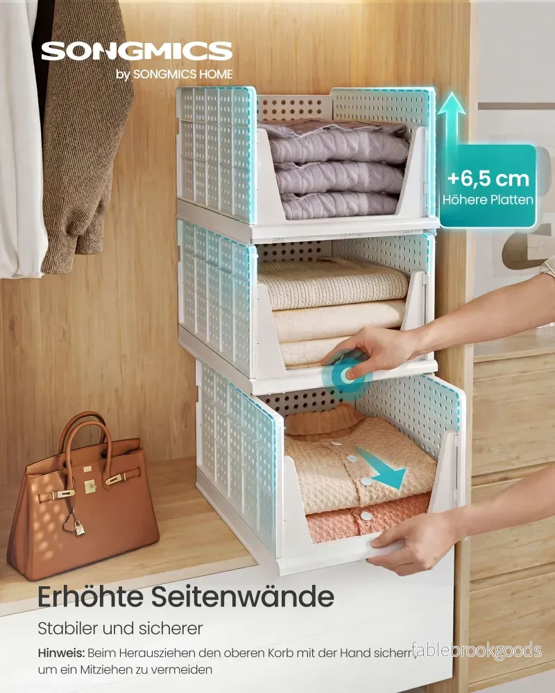 Lade-organizer - Opvouwbaar - Set van Meerdere Boxen - Wit - 43 x 33 x 25 cm - Bild 2