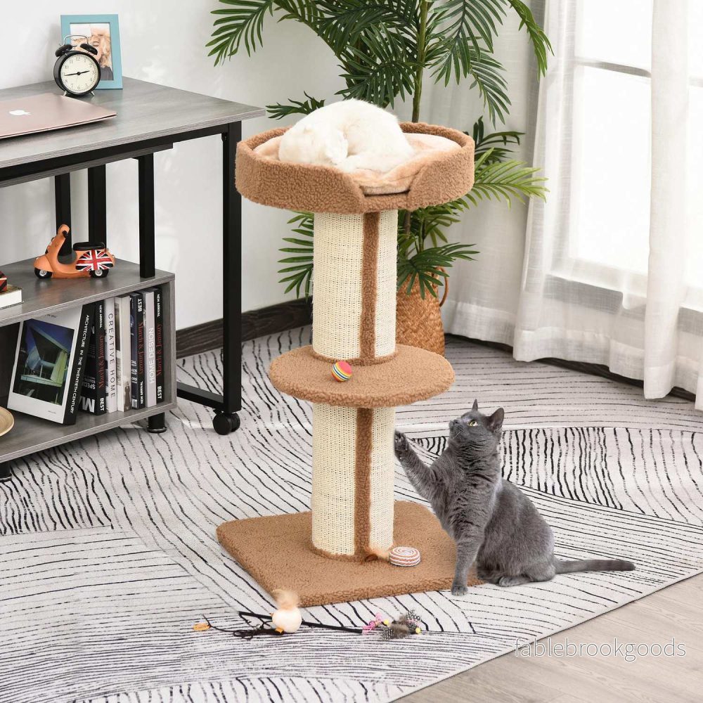 Kattskrapträd med avtagbara kuddar, sisal, 45x45x91cm - Bild 2