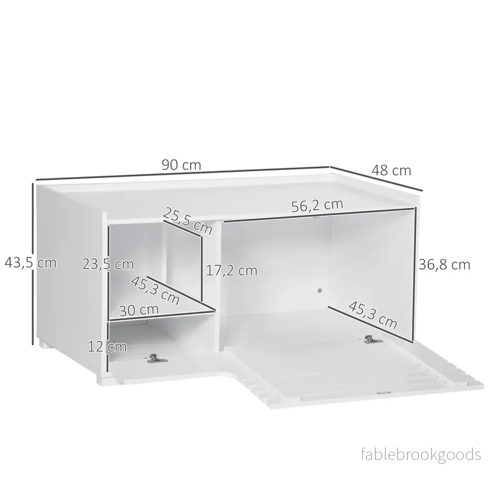 Kattskåp – Sidobord, vit MDF - Bild 3