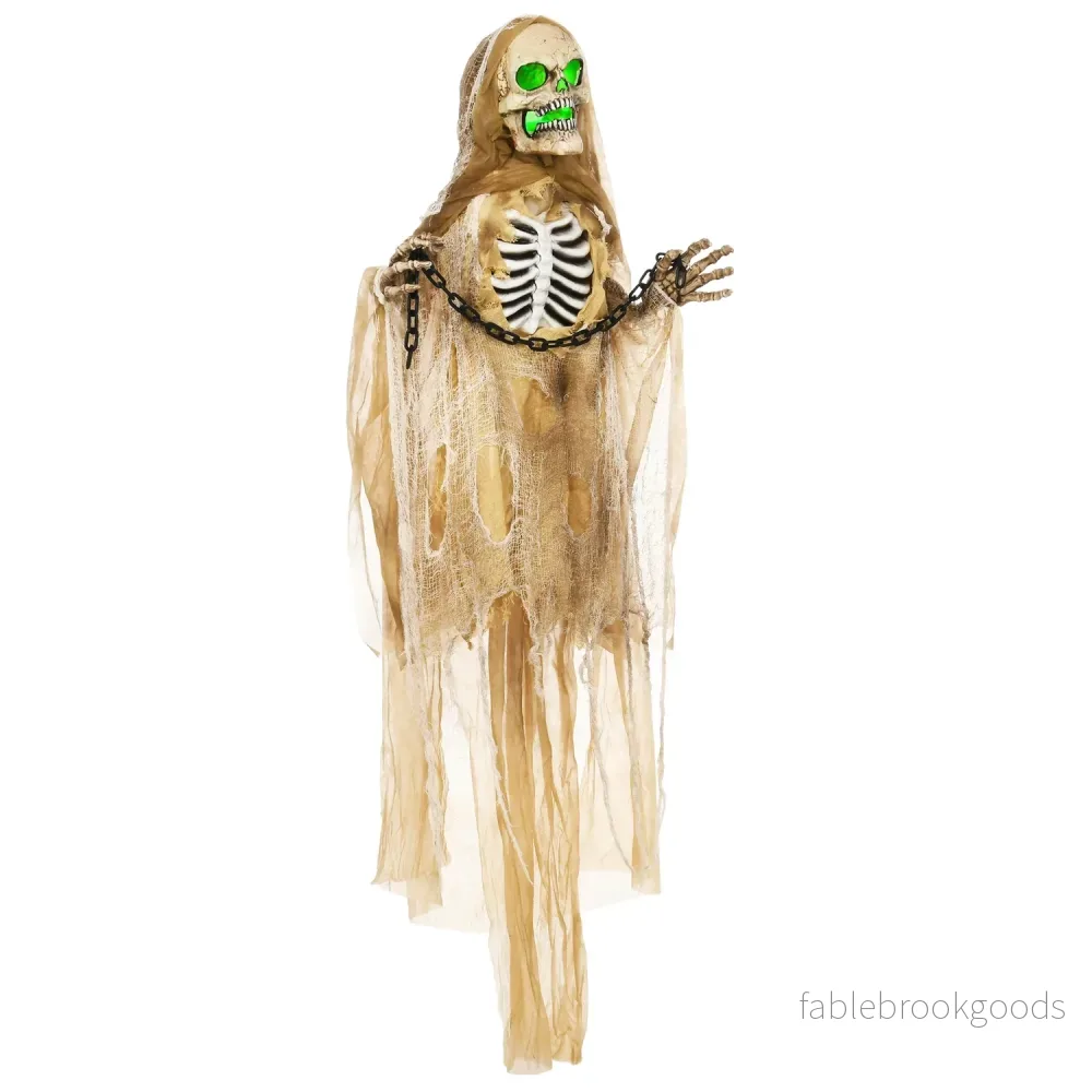 Naturlig storlek 183 cm Halloween Skelett med LED & Ljud
