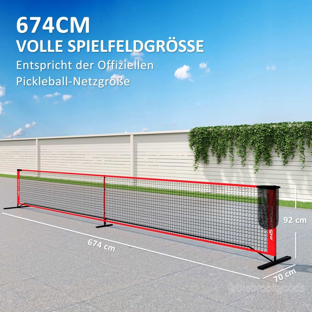 Bärbart 6,7 m pickleball-nätset med domstolsmarkörer - Bild 3
