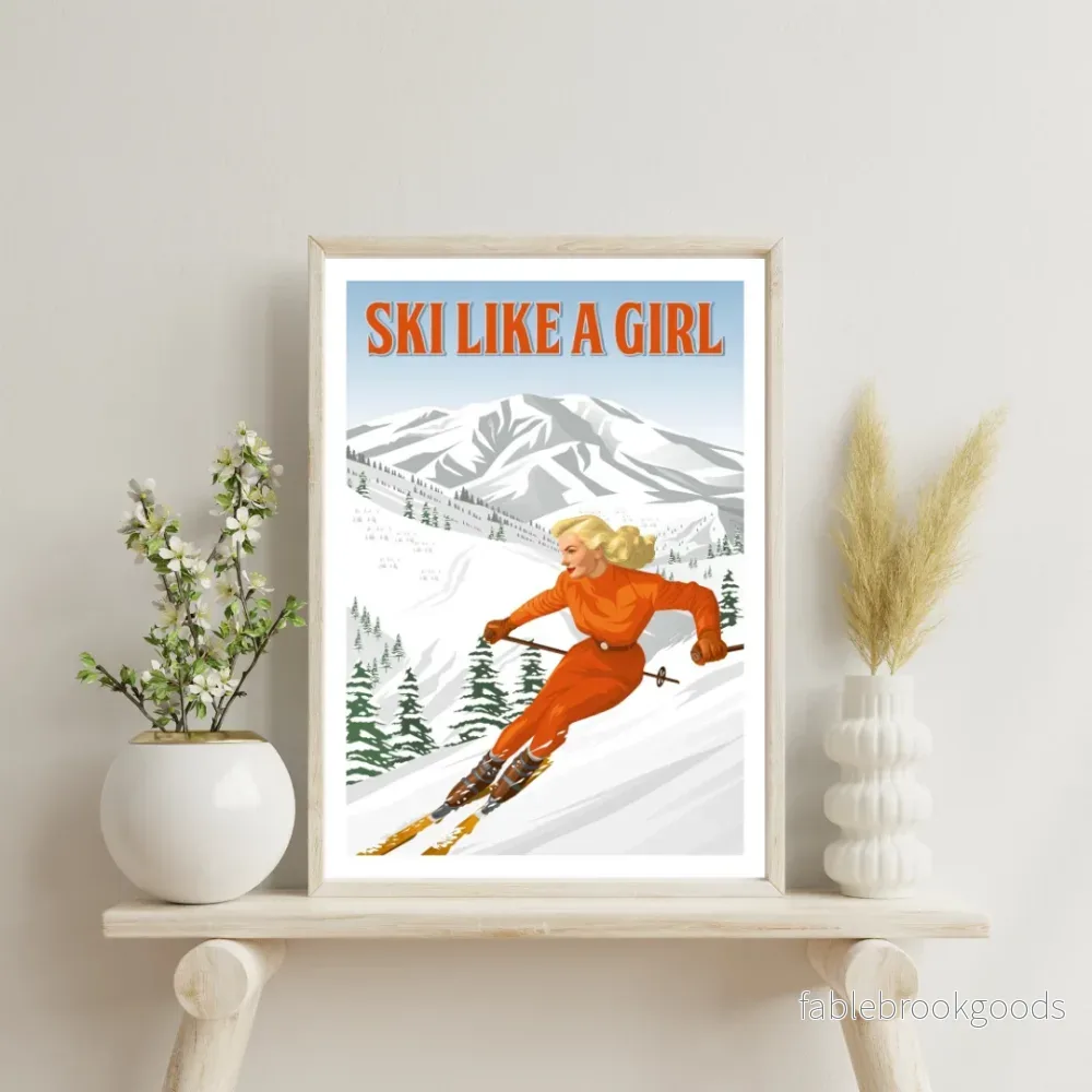Ski like a girl poster - Bild 3