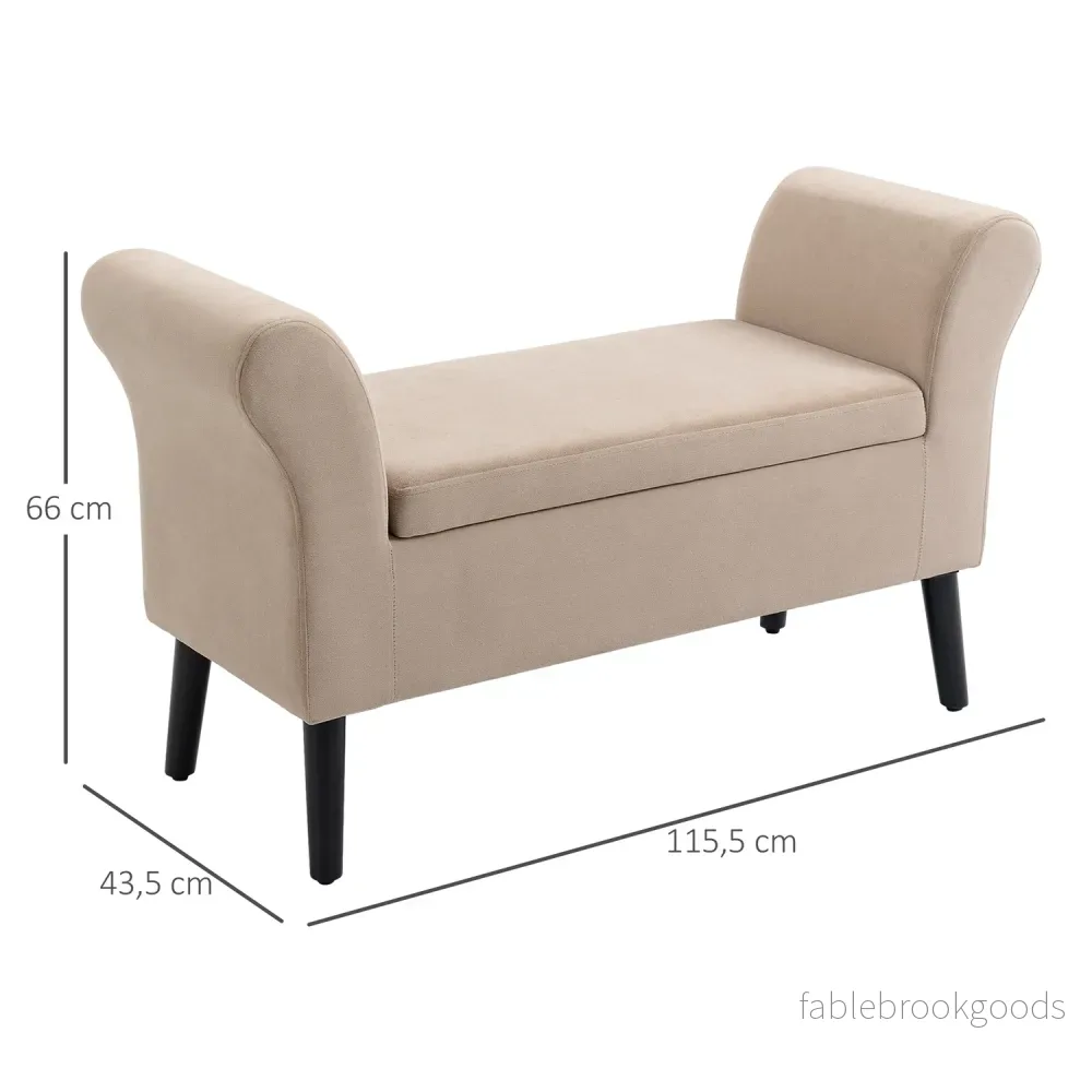 Modern stoppad bänk med förvaring, sammetslena tyg - Bild 3