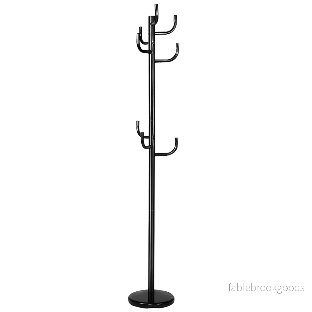 Klädhängare – med krokar, i metall, – 8 , 38 x 175 cm – Svart - Bild 3