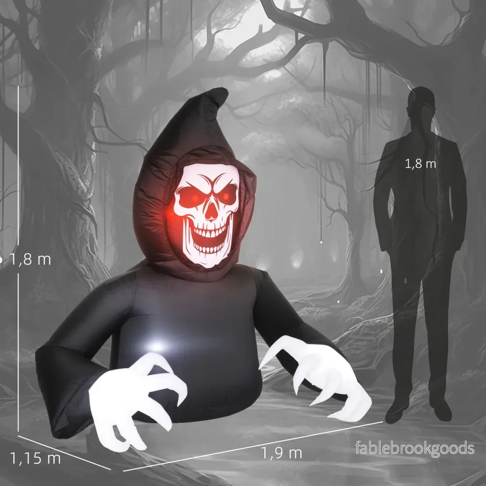 Uppblåsbar Halloween-skördespelare med LED-ljus och fläkt - Bild 3