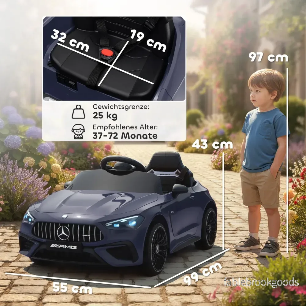 Elbil för barn, Mercedes-design, 12V, fjärrkontroll - Bild 3