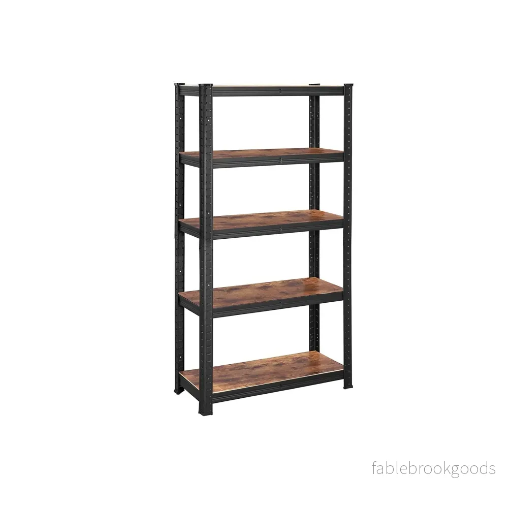Förvaringsställ – Industriell design – Svart och vintagebrun Förvaringsställ – Industriell design – Svart och vintagebrun