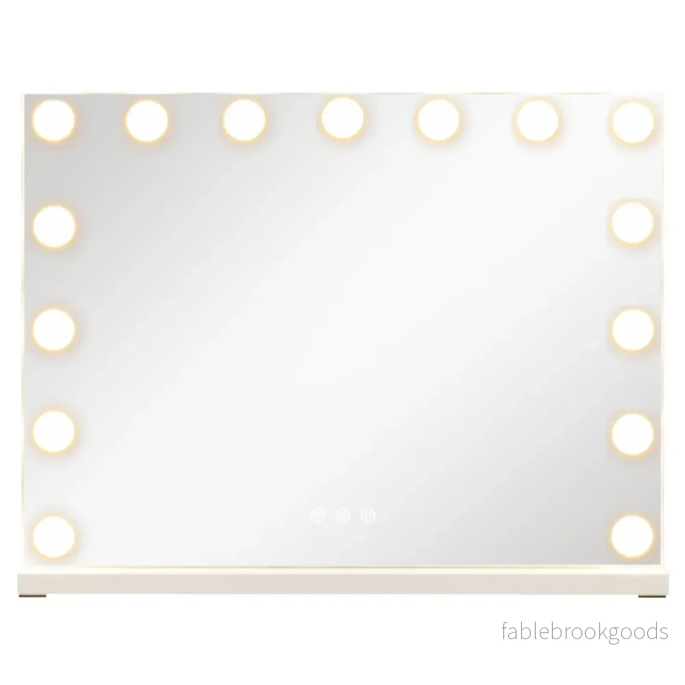 Hollywood – sminkspegel med ljusfärger och Justerbar ljusstyrka Touch styrning – 3 58 x 43 cm – Vit
