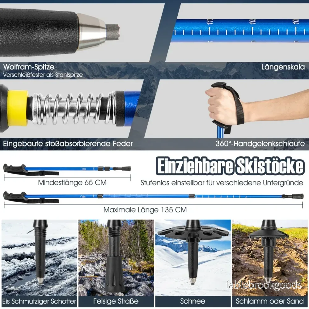 Mångsidigt – snöskoset ergonomiska snöskor med dubbel spännsystem – 63 cm – Blå - Bild 2