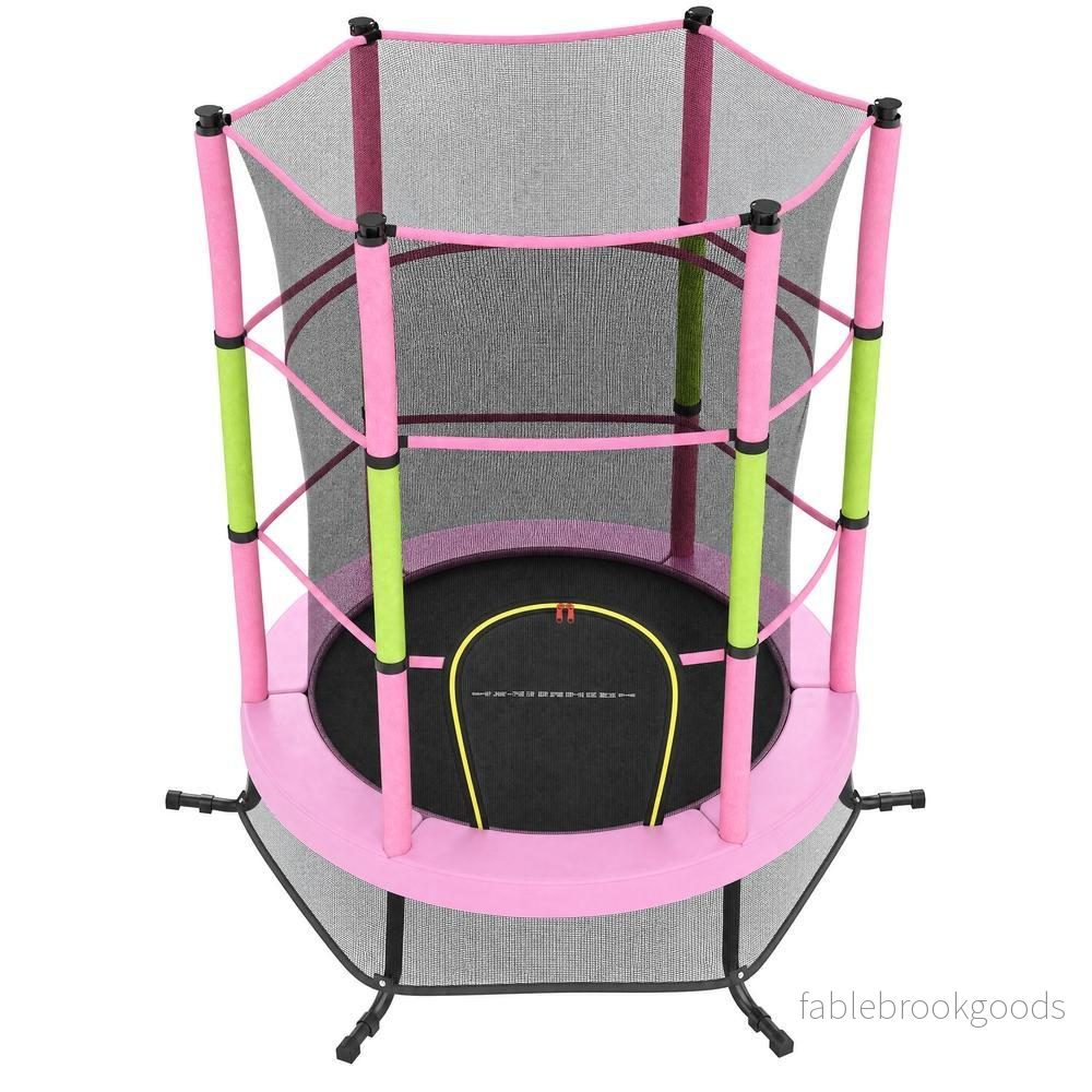 Kindertrampoline – 174 cm – Veiligheidsnet – Randbescherming – Roze Kindertrampoline – 174 cm – Veiligheidsnet – Randbescherming – Roze