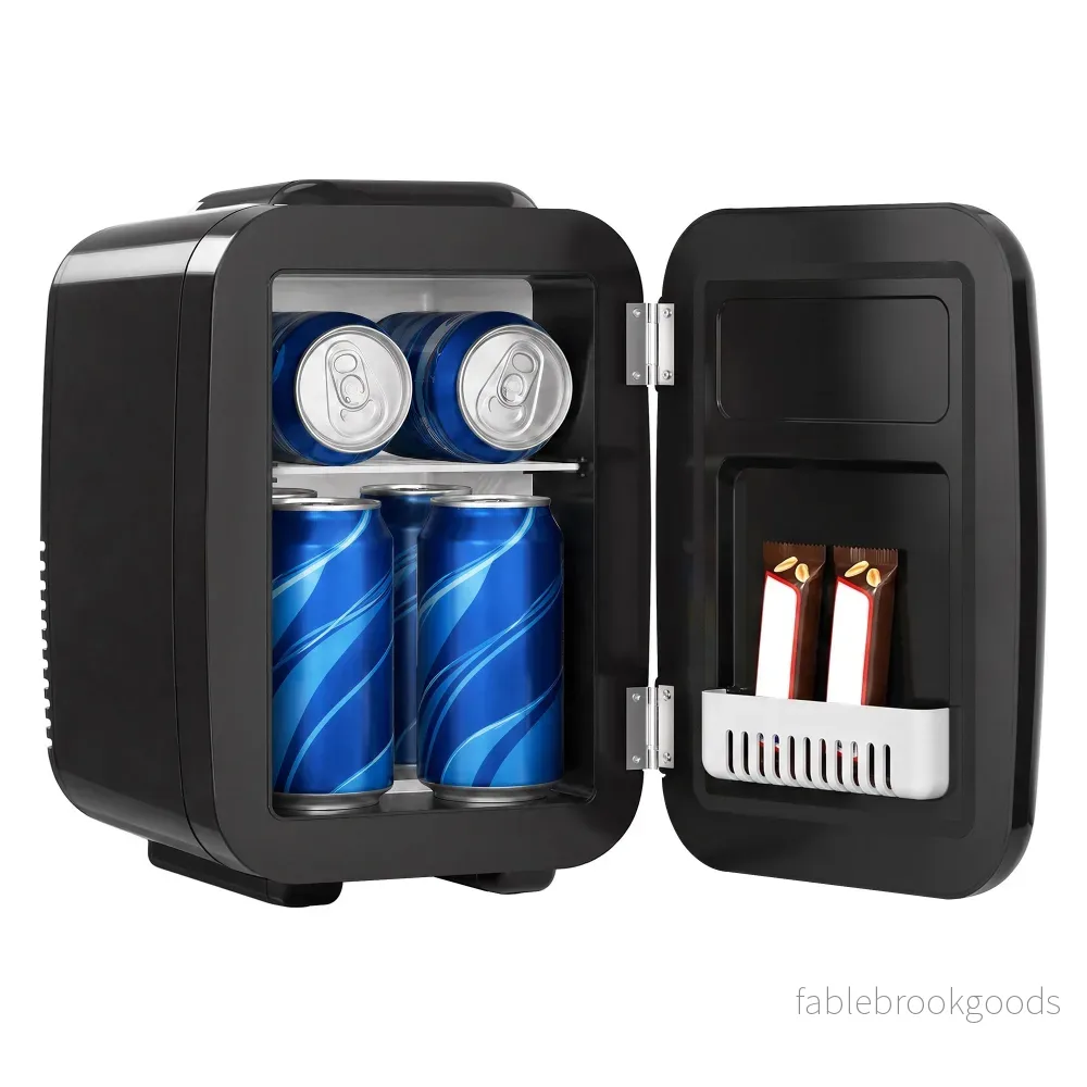 Mini-koelkast - Draagbaar met Koel- en Verwarmfunctie - 12V/230V - 4 L - Zwart - 28 x 20,5 x 29,5 cm - Bild 2