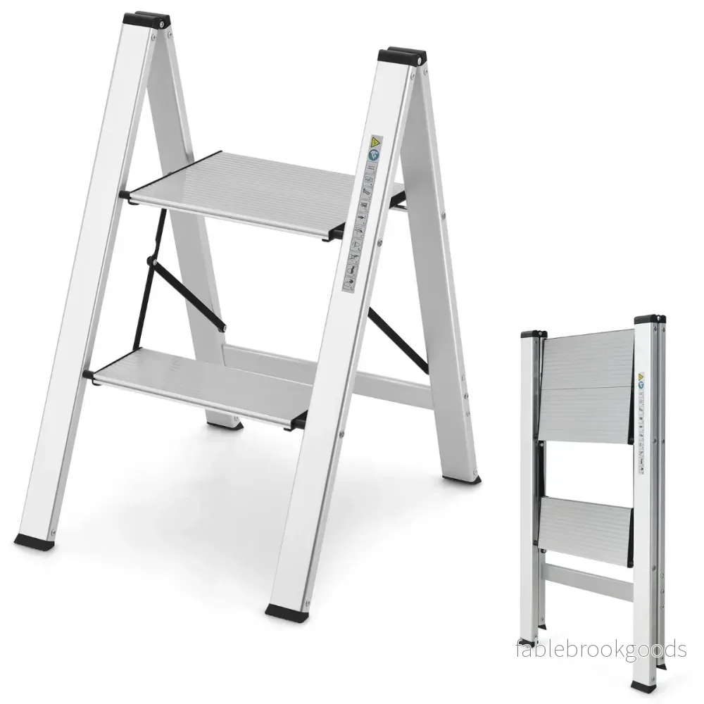 Trappstege – stegs fällbar aluminiumstege upp till – 2 150 kg – Silver