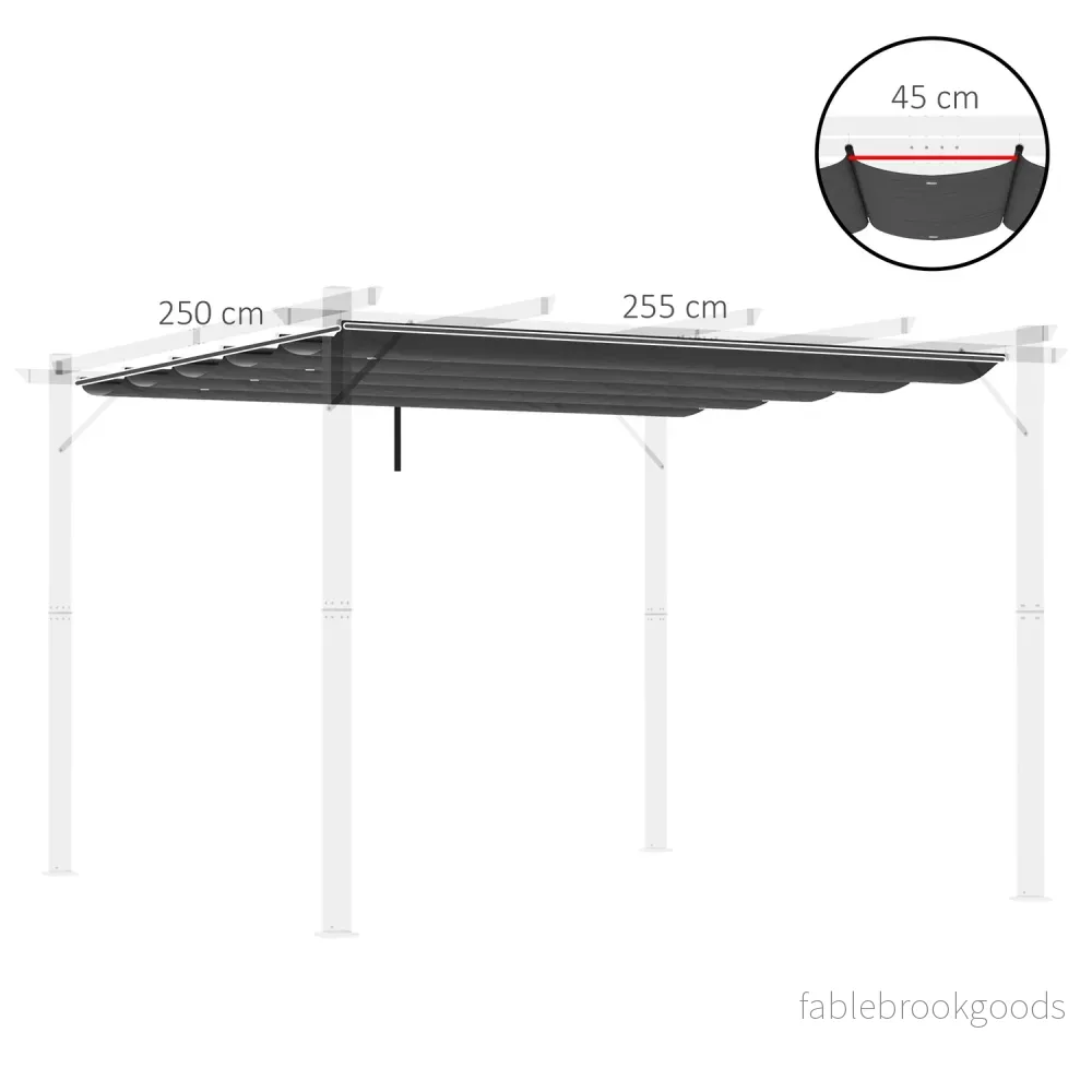 Pergola Takbyte 2,5x2,55m, mörkgrå, vattentät - Bild 3