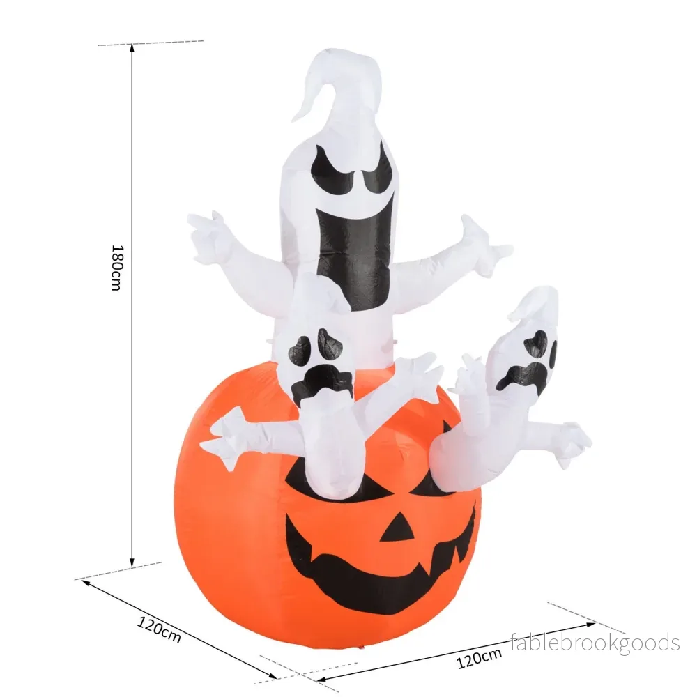 Uppblåsbar Halloween Ghost Dekoration med LED, 120x180 cm - Bild 3