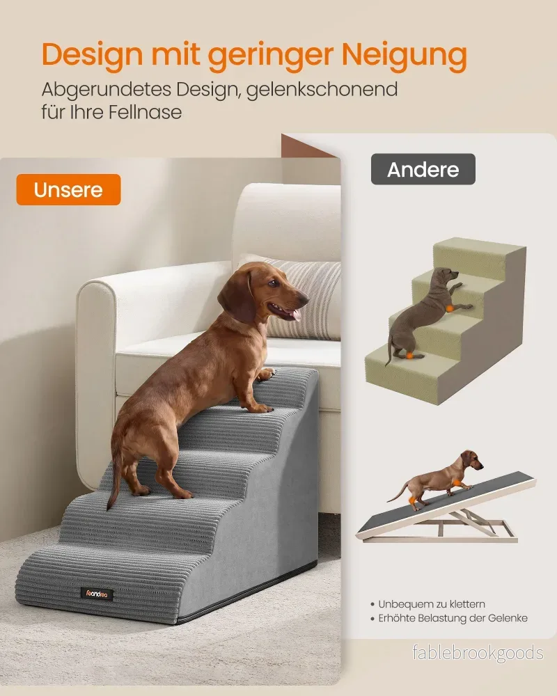 Hondentrap - Met Antislip Treden - Voor Kleine Honden - Duifgrijs - 84 x 40 x 58 cm - Bild 3