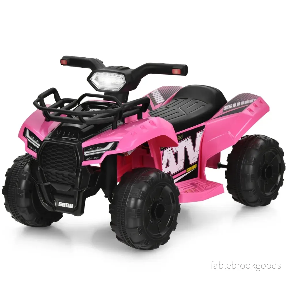 Elektrisk – fyrhjuling för barn med förvaringsutrymme Mini musik + – 44 x 66 x 42 cm – Rosa och svart