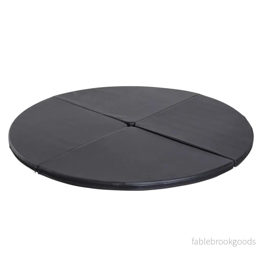 Svart stötdämpande dansstångsmatta, Ø 150cm, hopfällbar