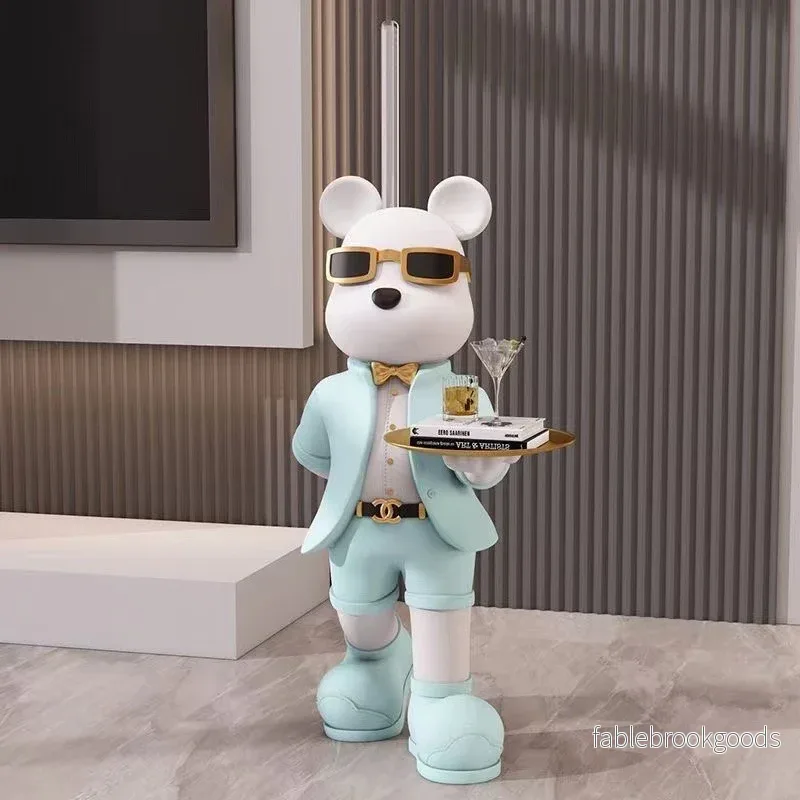 Bear Lamp with Serving Tray and LED Light