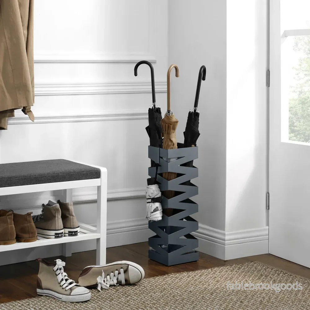Paraplystativ – fyrkantig design – metall – antracit - Bild 2